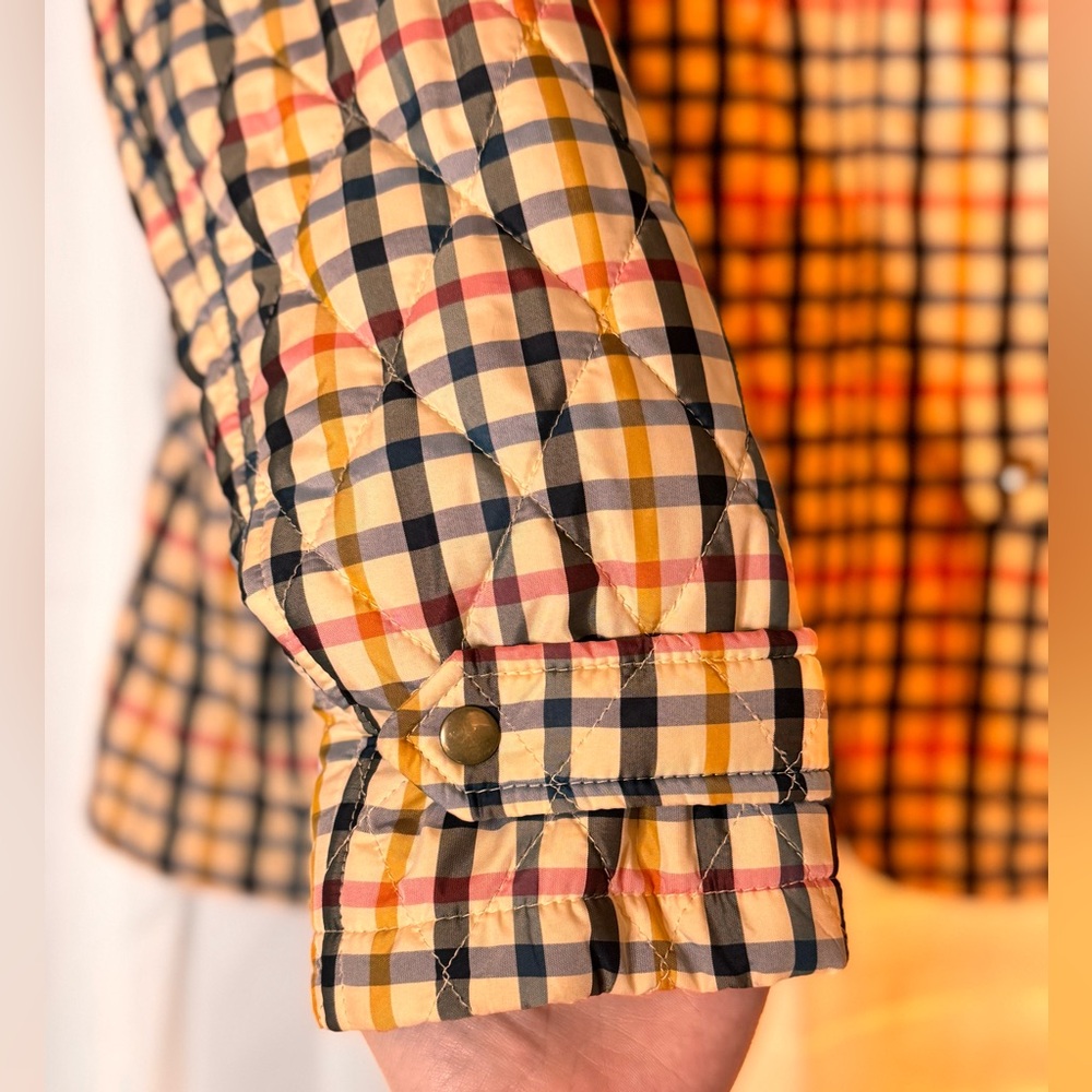 TALBOTS Petite Quilted Plaid Zip Front Light Jacket - Picture 3 of 12